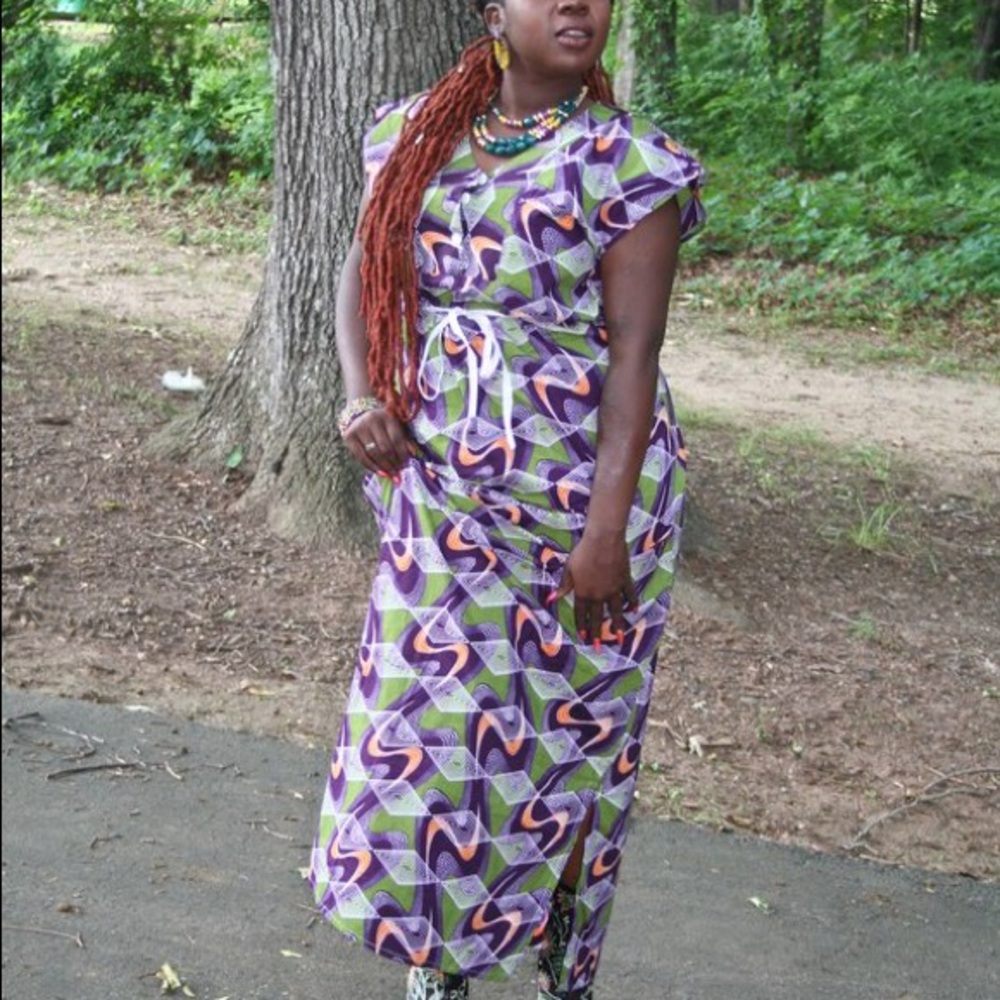 African Drawstring Dress - Picture 2 of 3
